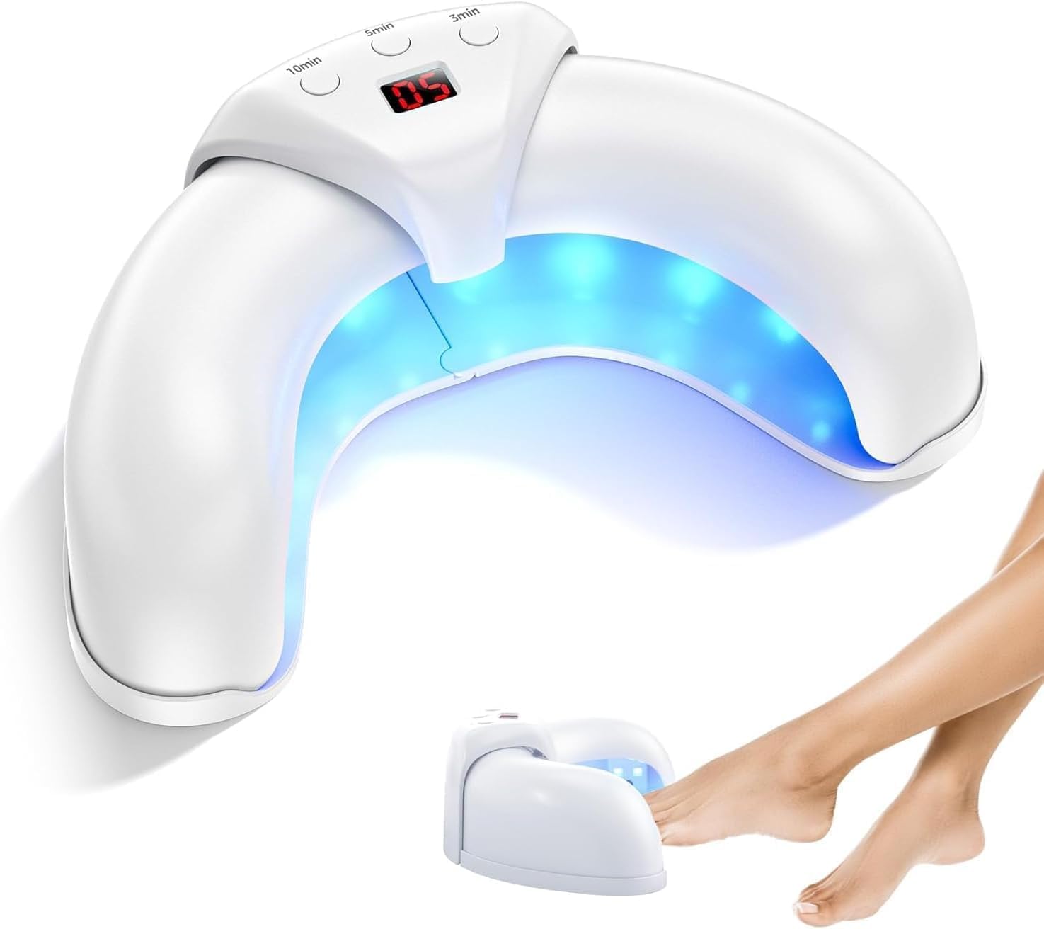 Nail-Cleaning-Light-Device or Multiple Fingernails & Toenails, Suitable for Discolored and Thickened Toenails, Safe & Effective（White）