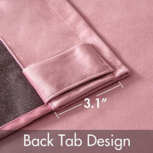 Image of MIULEE Velvet Curtains 52x90 inches 2 Panels Blush Pink Blackout Curtains | Luxury, Bedroom Living Room, Thermal Insulated, Super Soft Window Drapes, Rod Pocket & Back Tab