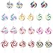 NBEADS 50Pcs Colorful Lollipop Polymer Clay Pendants, Random Mixed Color Handmade Polymer Clay Big Pendant Charms for Craft Making
