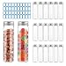 Produktbild ZJRung 20 Stück Versiegelte Flasche aus Glas 20 ml Glasröhrchen mit Schraubverschluss Glasröhrchen für Blumen Plastik Reagenzgläser mit Aufkleber für Hydroponics Süßigkeiten Gewürzen