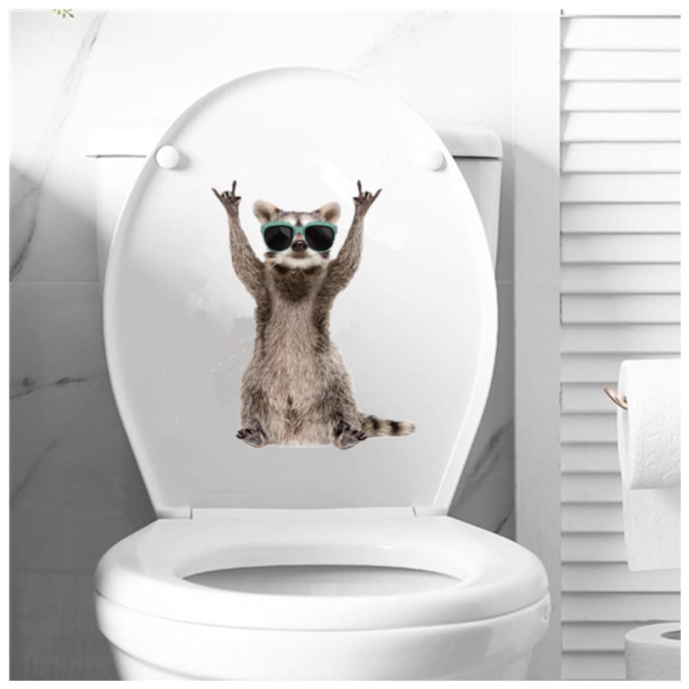 Wanfoou Toilet Lid Sticker, Toilet Lid Sticker, PVC Waterproof Lid Sticker, Toilet Sticker, Funny DIY Bathroom Wall Sticker Toilet Sticker, Set of 2 - Image 3