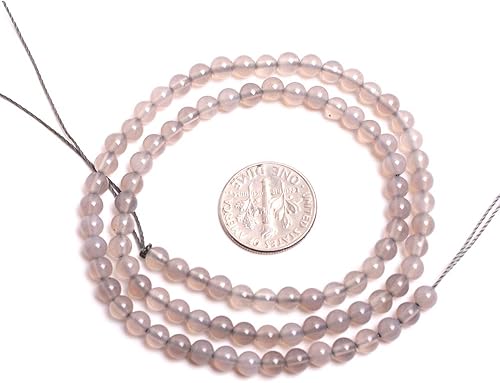 Miniatura 653 de GEM-Inside - Cuentas sueltas de piedra de lava negra natural de 0.315 in para hacer joyas, 15 pulgadas Cordierita de grado A