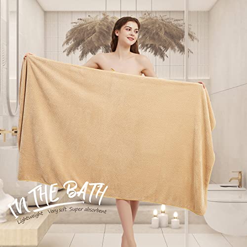 Olester Microfiber Bath Towel Set Brown 2 Pack-35" X 70" Bath Towels For Shower Pool Beach Bathroom Super Absorbent Soft Quick Dry Oversized Lightweight Towels (70 * 35, Brown) #TOP1