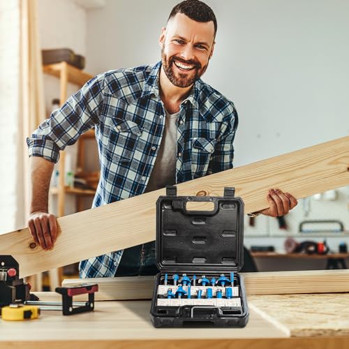 15Pcs Router Bit Set 1/4 Shank Tungsten Carbide Tipped Milling Cutter, Woodworking Mixed Milling Saw Cutter Tools Set Storage Case Included for Woodworking, Edging, Trimming, Grooving 7 15Pcs Router Bit Set 1/4 Shank Tungsten Carbide Tipped Milling Cutter, Woodworking Mixed Milling Saw Cutter Tools Set Storage Case Included for Woodworking, Edging, Trimming, Grooving - Image 7