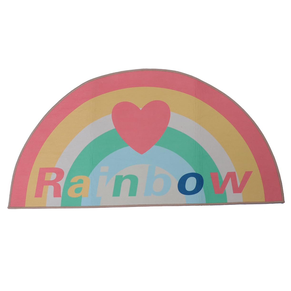 CIYODO Non-Slip Half Round Pad Kitchen Bathroom Mat Rainbow Pattern Safe for Home Use