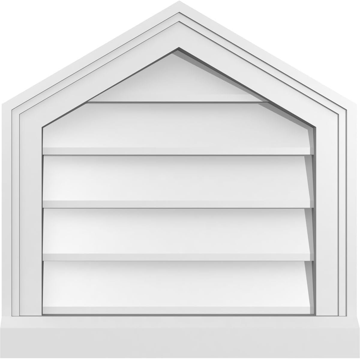 GVSPE18X1803SN-07 Peaked Top Brickmould Sill Frame, Primed Tan Signature Series Surface Mount Gable Vents, 18-in. W x 18-in. H, Unfinished