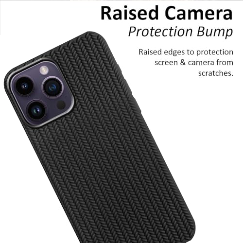 Image of amazon basics Braided Design Case Cover for iPhone 14 Pro | Matte Finish | (Black, iPhone 14 Pro)