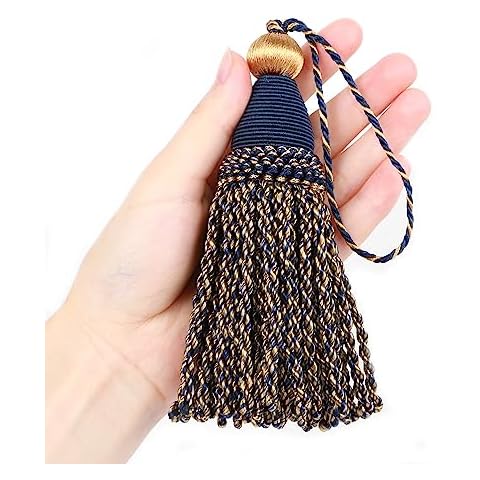 Fenghuangwu 2 Pcs 6" Large Key Tassel with 4.3" Loop Elegant Hand Crafted Tassels Cover