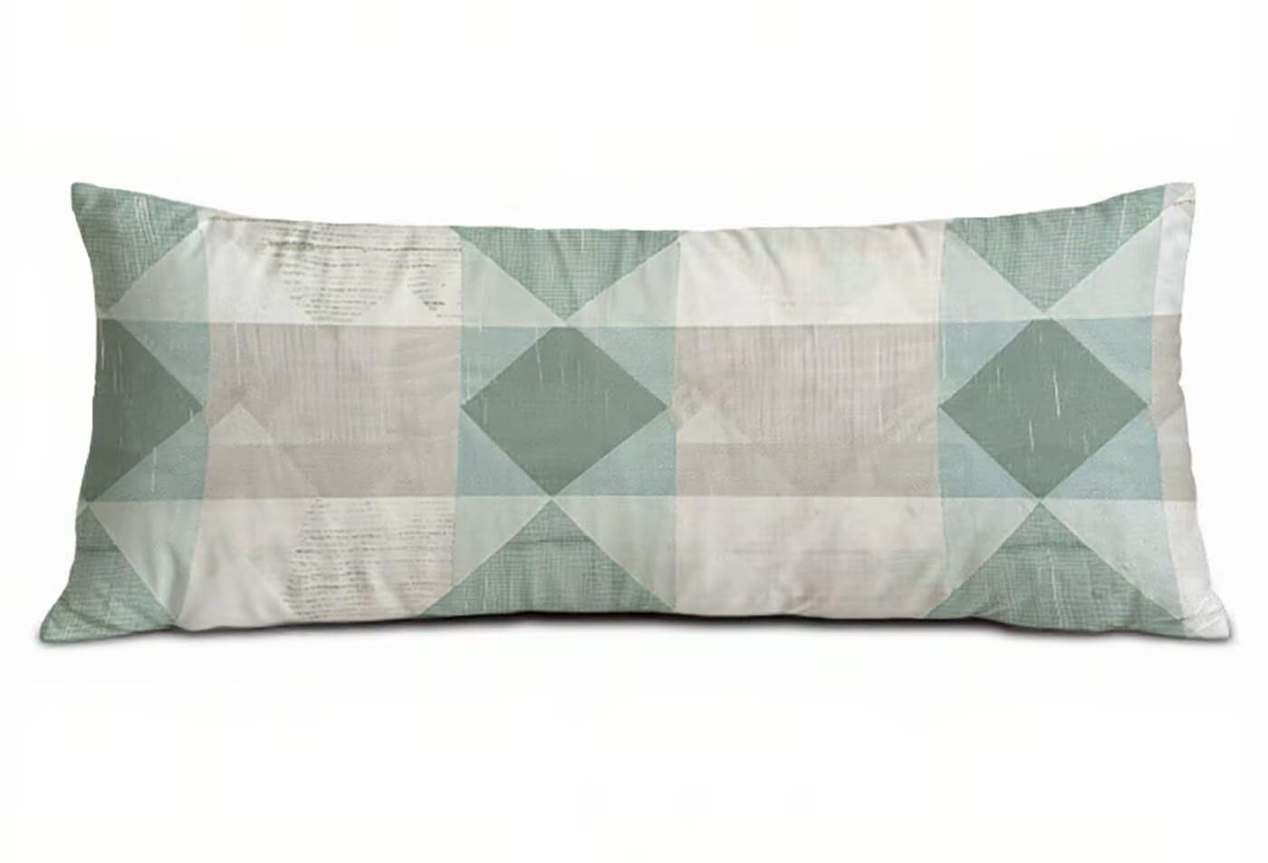 Grün Seitenschläferkissen Bezug 60 x 180 cm Geometrie Seitenschläferkissen mit Unsichtbarem Reißverschluss, Doppelseitig Drucken Samt Verbessern Sie Schlafqualität Body Pillow, Geschenke Fraue B-3581