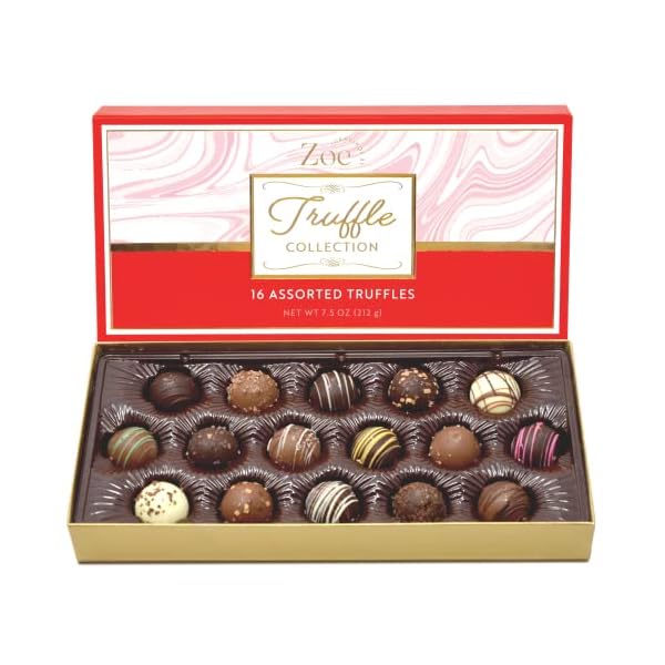 CRAVINGS BY ZOE Chocolate Truffles Gift Box | 16 Count | Mothers Day Gifts Chocolate Candy | Gourmet Assorted Chocolate Food Gift Basket | Birthday Gifts for Women Men Mom Dad Adults Couples Families