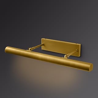 24" Brass Picture Light Hardwired for Wall Gold Linear Picture Light for Gallery Light, Brass Art Light, Dimmable Lamp, 270° Frame Pictures Art Deco Sconce Lights for Painting Photo Artwork Library