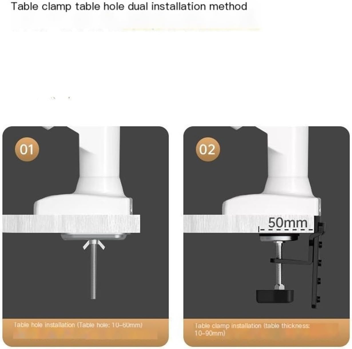 F80-FP Stand Desktop Hole-Free Lifting Rotating(White)