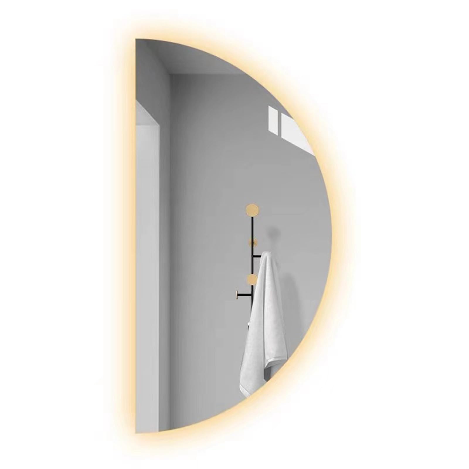 SXFSDOU 32" 39" 47" Smart Backlit Mirror for Bathroom, 3 Color Adjustable Brightness Lighted Vanity Mirror, Antifog Frameless Home Decoration(Left Cut,80x40cm/32x16in)