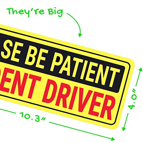 Stickios Student Driver Sticker - No Magnets - Removable Non Magnetic New Driver Stickers For Cars & Windows - Student Driver Signs For Cars (2Pk) #TOP6