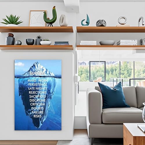 Home Decorations Large Poster and Print Success Iceberg Motivational Quotes Artwork for Office Living Room Wall Art Framed Canvas Print Gym Decor 20x28inch by vbojhre - Used condition - Image 5