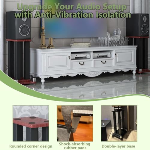 Soportes de suelo para altavoces antivibración par de metal robusto de 50cm 6