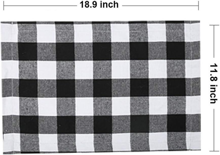 Amаzіng 🔥 Palmhill Set of 6 Christmas Placemats Buffalo Check Placemats Black White Plaid Reversible Burlap & Cotton Placemats for Christmas Holiday Table Home Decoration (White and Black)