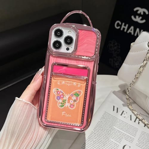 Image of COVERLY for iPhone 14 Plus 3D Luxury Phone Bag Style Case,Full Protective Fashion Wallet Photo Card Clear Slot with Purse Holder Cute Soft Silicone Aesthetic Cover for Apple iPhone 14 Plus -Rose Gold