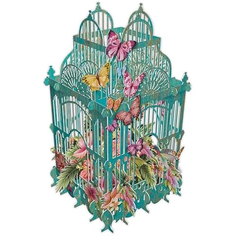 Tropical Cage 3D Pop-Up Birthday Card Cover