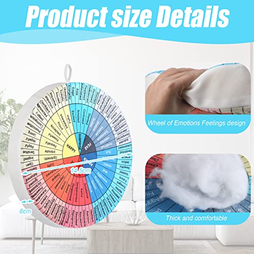 8 Pcs Wheel Of Emotions Feelings Pillow 16 X 16 X 3 Inch Round Throw Circle Seating Comfortable Floor Pillows Decorative Floor Cushion Cute Meditation Pillow For Therapist Counseling Office Home Sofa #TOP1
