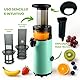 JuiceInstant Kompakter Entsafter für Obst und Gemüse, kaltgepresst, elektrisch, BPA-frei, mit Sieb, auslaufsicher, langsamer Entsafter, vitaminkonserviert (Wasser)