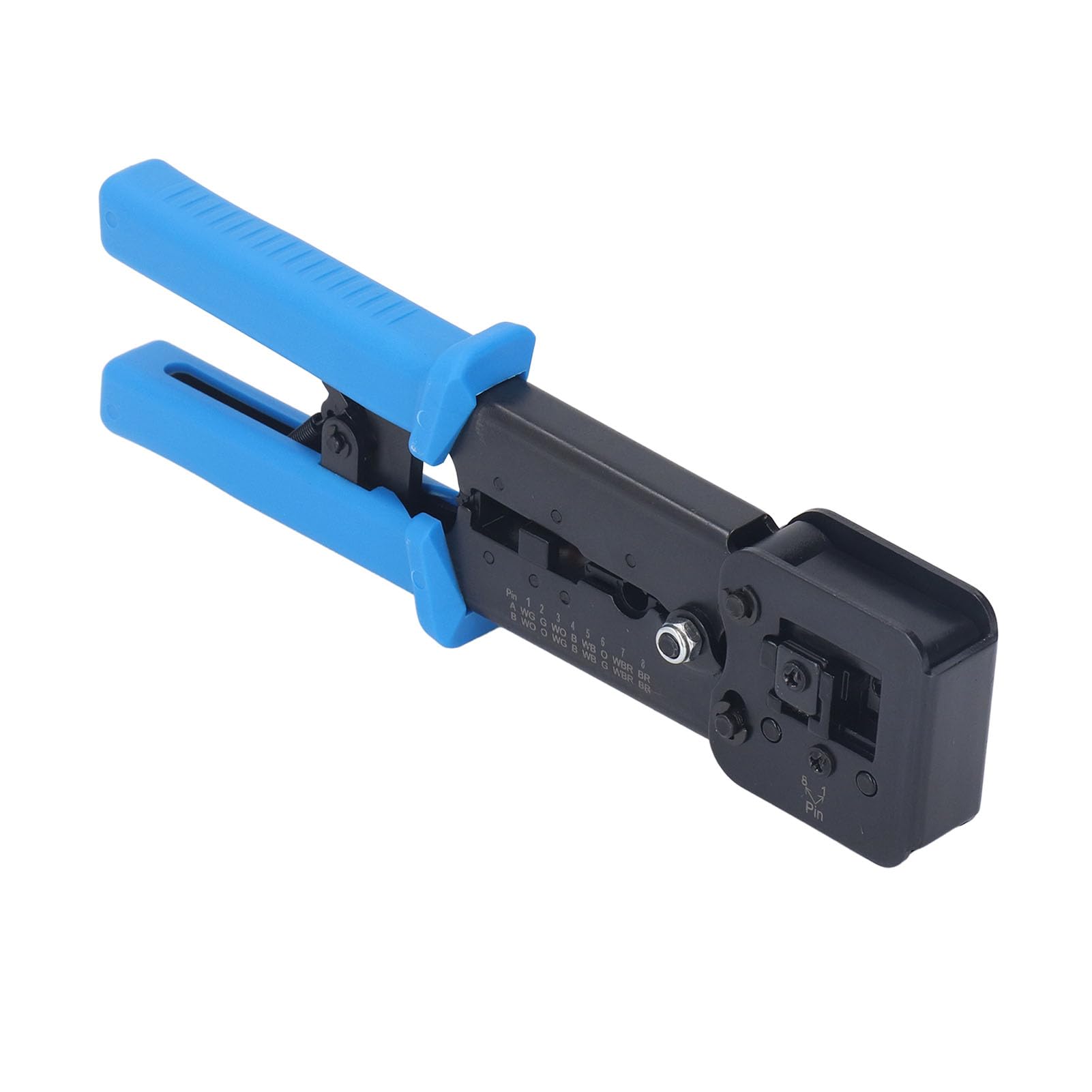 RJ45 Kit d'outils de sertisge Pasge lourd professionnel à travers Cat6 Cat5e Tools Tools Ensemble avec 50 connecteurs RJ45 Network Cable Tester Tester Fire Stripper for Ethernet