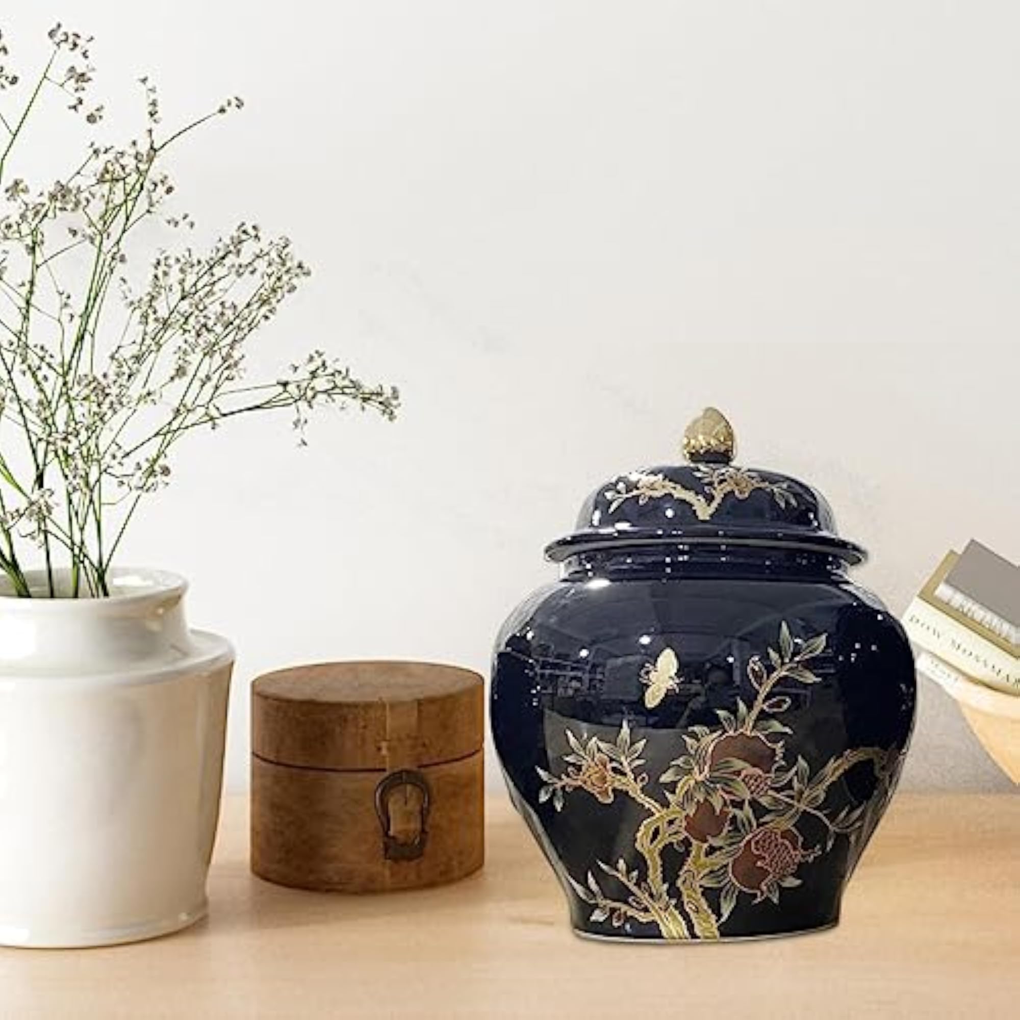 Ceramic Ginger Jar Storage, Decorative Ornament