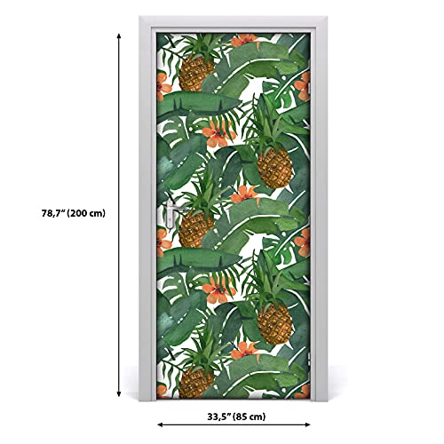 Autocollant de porte pour masquer les rayures papier peint auto-adhésif ananas - 3