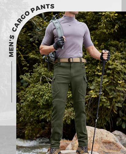 Susclude Men's Outdoor Cargo Work Trousers Military Tactical Pants Ripstop Assault Combat Trousers Hiking Pants Men2