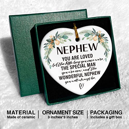 Image of Nephew Christmas Ornament Gifts, The Wonderful Nephew You Will Always Be, Christmas Tree Keepsake Ornaments Gifts for Nephew from Auntie Uncle, Holiday Decor Christmas Tree Decorations Ornaments Sign