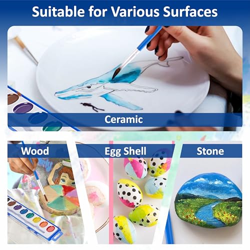 Image of 12 Pack Water Color Paint Sets for Kids - Non-Toxic 8 Color Kits