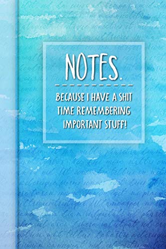Notes: Lined Notebook for Writing, Journals and Random Thoughts - Matte Blue Ocean Watercolor Cover - 6 X 9 Inches with 120 White Pages