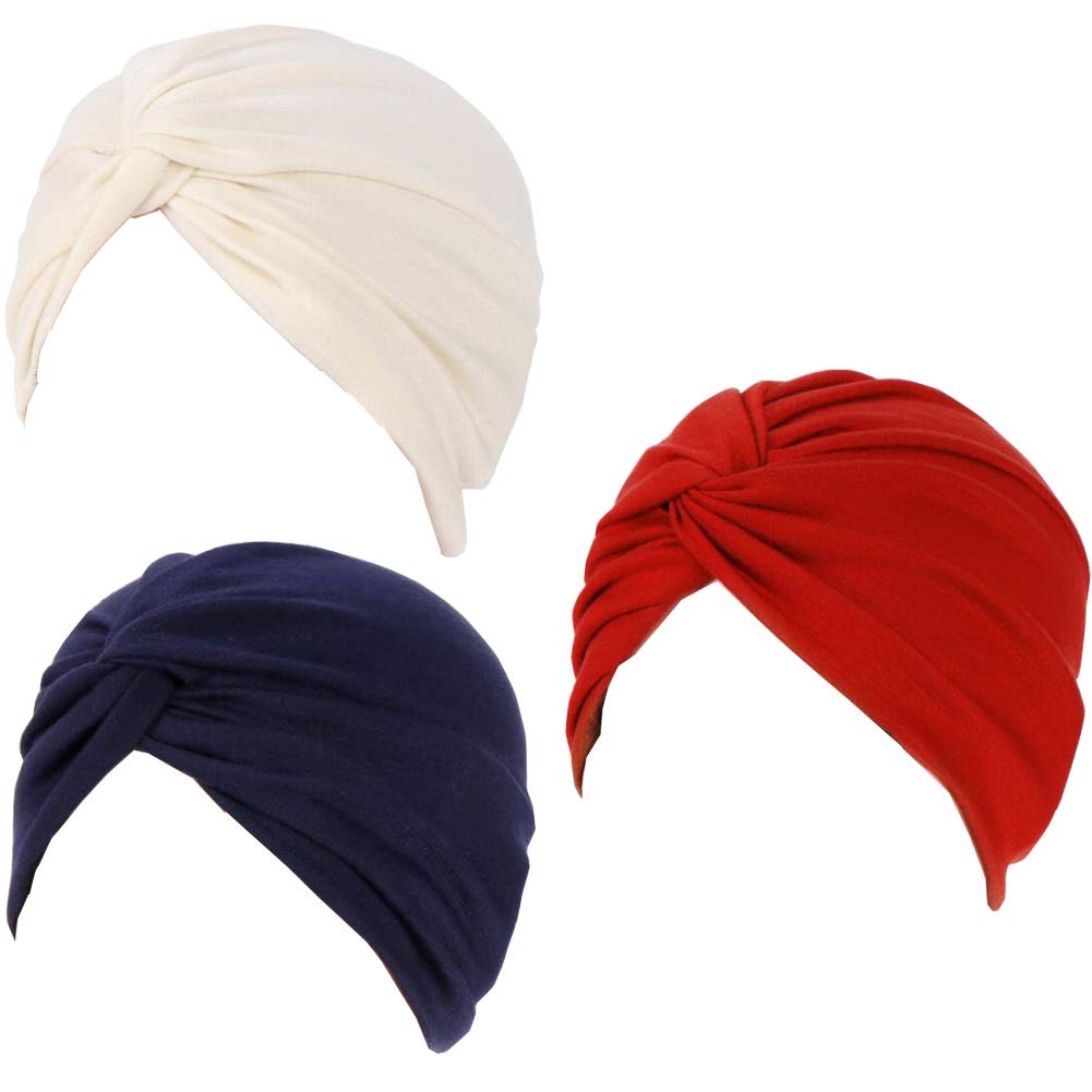 Lucky staryuan ® 3Pack Womens Chemo Hat Beanie Soft Lightweight Turban Headwear for Cancer Patients
