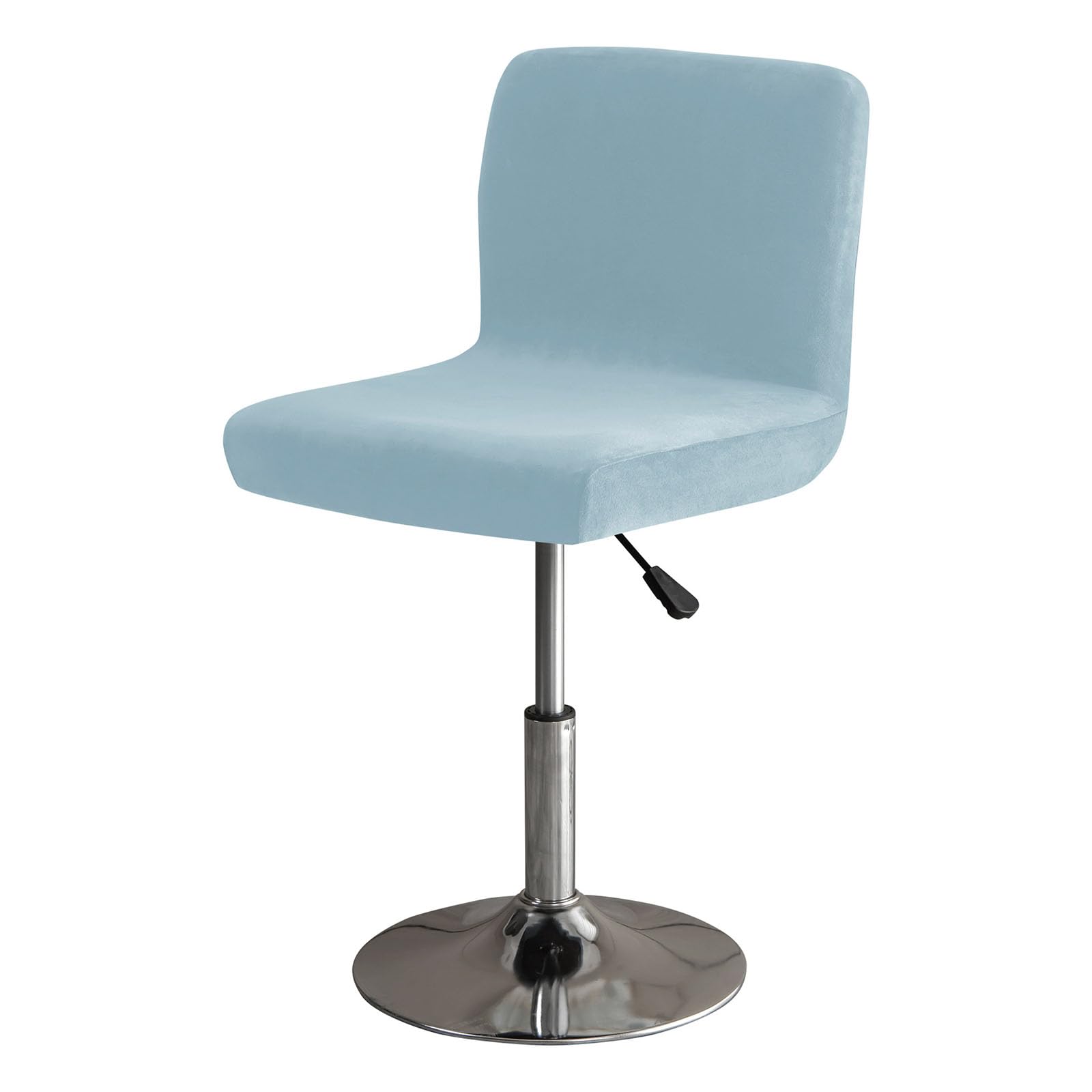 GUYIRT Soft Stretch Bar Stool Covers with Back, Velvet Slipcovers for Bar Stools Dustproof Protector for Short Back Pub Chairs-light blue-Set of 4