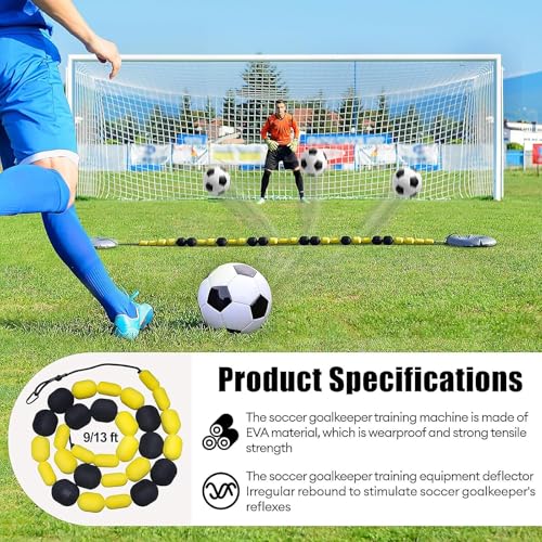 Deflector de portero de una sola línea con bolsas de agua, equipo de entrenamiento de agilidad para la velocidad de reacción, red de rebote portátil para el desarrollo de habilidades de fútbol sala, 9