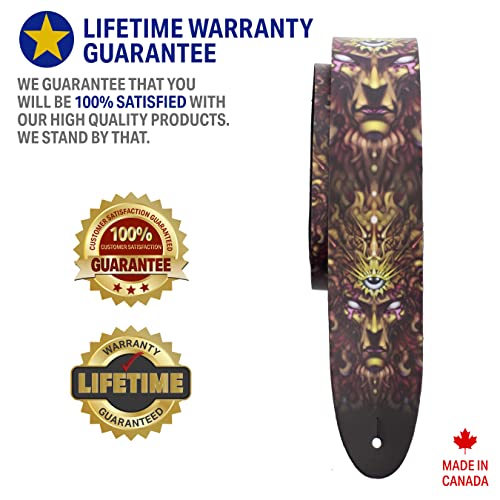 Perri's Leathers Ltd.- Guitar Strap- Direct To Leather- Official Licensing DAVID BOLLT- Solar Mind- Adjustable - Image 4