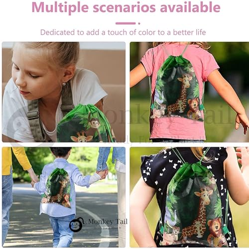 Image of MONKEYTAIL Animal Theme String Bags as Birthday Return Gifts - Pack of 15 for Kids of All Age Group
