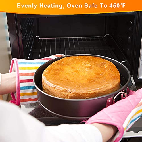 Springform Pan Set Of 3 Nonstick 6" 8" 10" Cake Pans,Leakproof Round Cake Pan Set With 3 Springform Pans,Bakeware Cheesecake Pan,Springform Cake Pans With Removable Bottom And 60Pcs Parchment Paper #TOP3