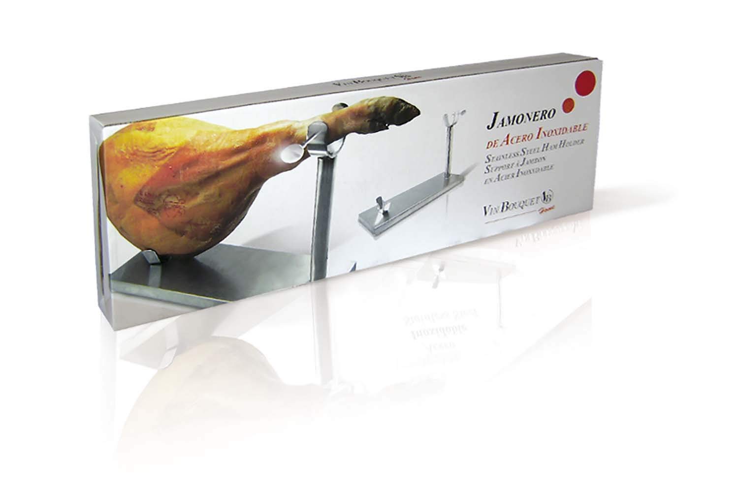 Vin Bouquet FIJ 001 - Support Jambon en Acier Inoxydable, démontable, Couleur : Acier INOX