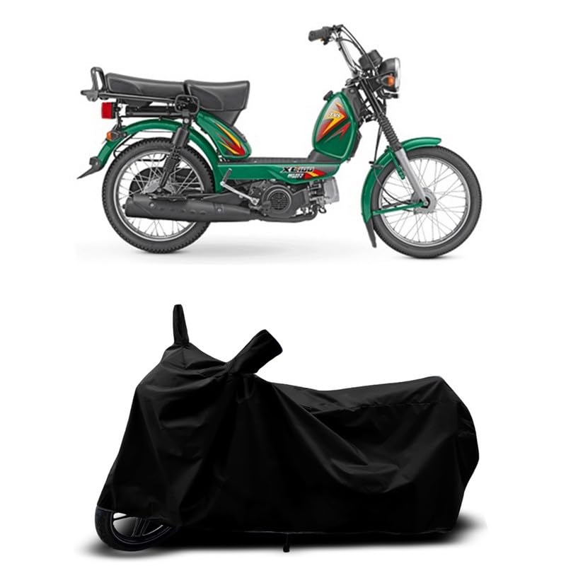 Image of DUFFEL-All Two Wheeler Bike /Scooty Body Cover Used for TVS XL 100 Heavy Duty Heat Protectio /Water Resistance /UV-Rays /Birds Dropping /Scratchproof /Dust Proof /Waterproof All Variants [Black]