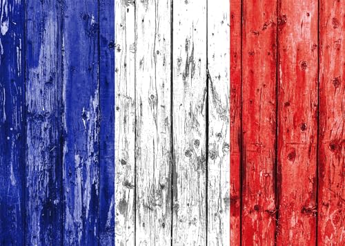 Tissu planche bois usé drapeau français 3x2m pour décoration de manifestation