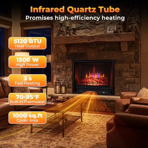 Image of Tangkula 26 inch Smart Electric Fireplace, Compatible with Alexa, WiFi Enabled