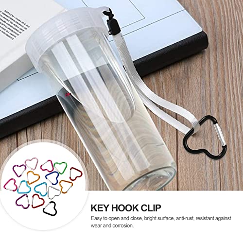 10Pcs Heart Star Carabiner Clip Set – Cute Alloy Key Ring in 5 Colors – Backpacks, Water Bottles, Accessory and Keychain Carabiners Outdoor Accessories