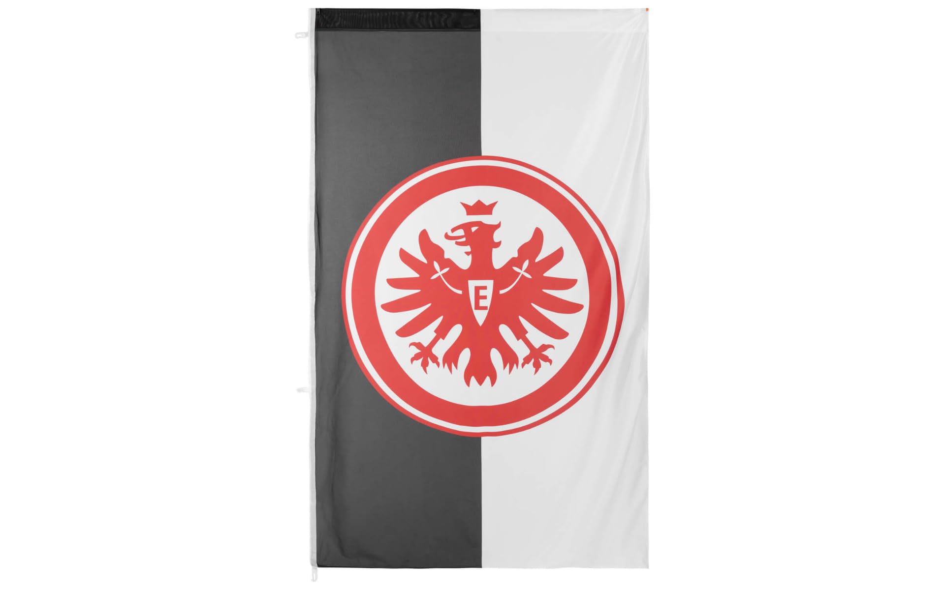 Eintracht Frankfurt Hissfahne Logo weiss/schwarz 100 x 150 cm, Hochformat