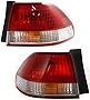 Evan-Fischer Tail Light Assembly Compatible with 2001-2002 Honda Accord Halogen Clear & Red Lens Set of 2 Passenger and Driver Side