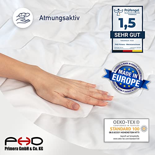 PHD Primera Matratzenschoner 200x200 cm - 60°C waschbar u. Allergiker-empfohlen für mehr Hygiene im Bett… – Bild 7