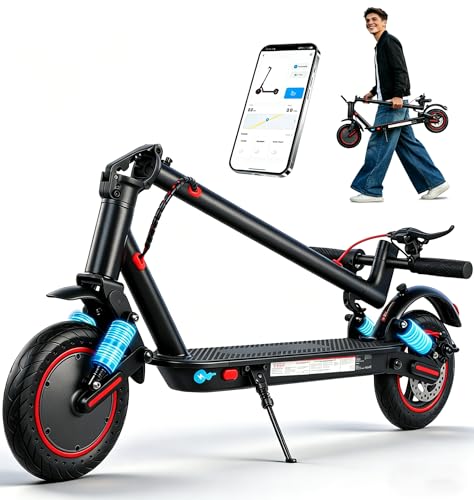 Trottinette Électrique Adulte, Autonomie 30 km, Pneus Pleins Anticrevaison 10