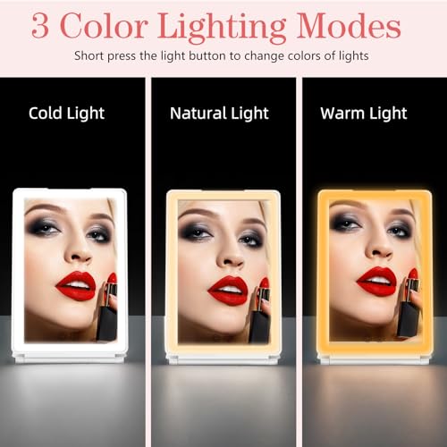 1X3X-Magnification-Rechargeable-Makeup-Mirror-for-Travel-2-Sided-3-Colors-Lighting-Dimmable-Touch-Screen-Folding-Portable-Makeup-Mirror-for-Cosmetic-Gift-Travel-Essentials