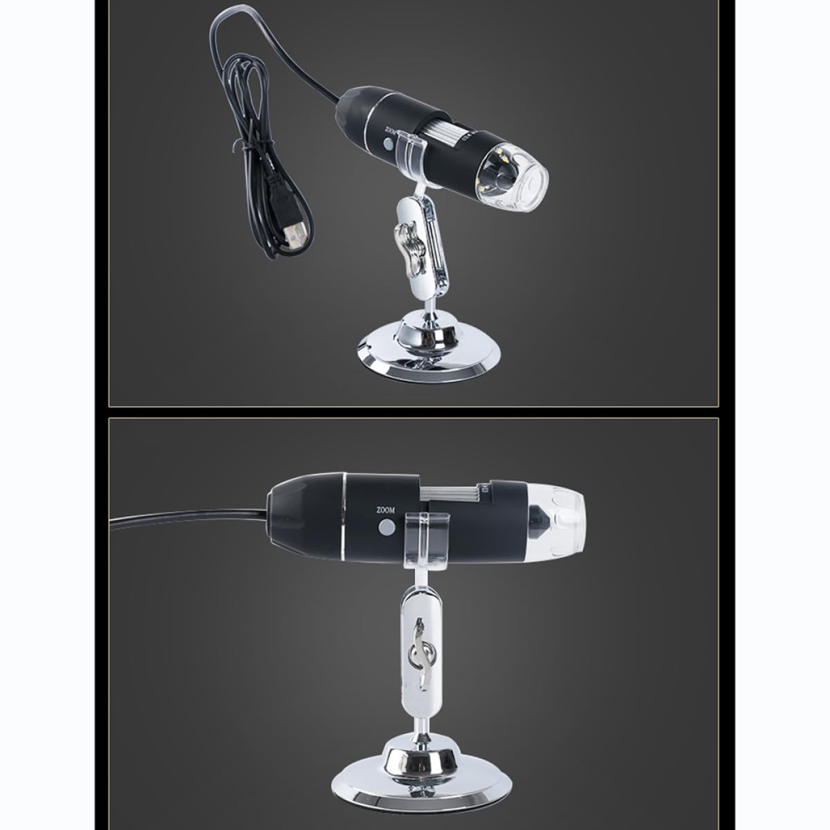 Microscopio Digital Aumento para Inspección y Exploración Microscópica USB Portátil 1600x con 8 Luces LED Ajustables, Soporte Adhesivo, Compatible con Windows XP/ /7/8