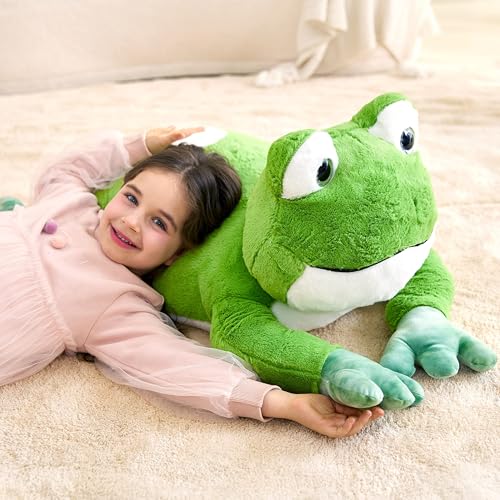Image of IKASA Large Frog Cuddly Toy, Giant Soft Toy, 78 cm, Large Plush Toy, Fluffy Soft Jumbo Plush Toy, Gift for Children